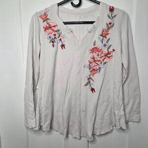 Kyla Seo Caite Top Embroidered Lara Thermal T Shirt